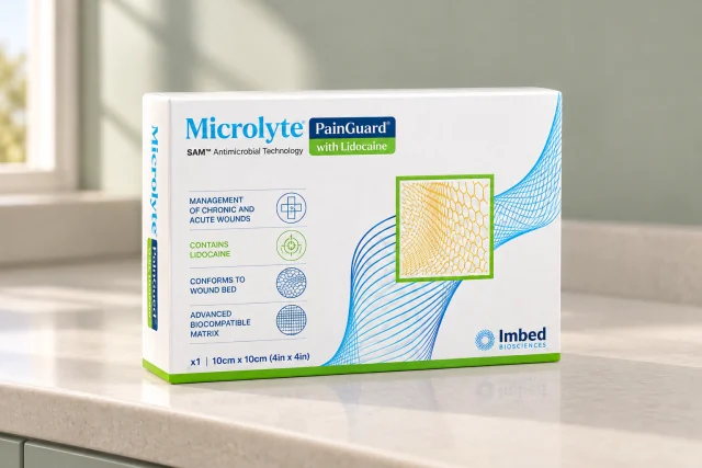 Illustrative photograph: Microlyte PainGuard with Lidocaine white, blue and green carton